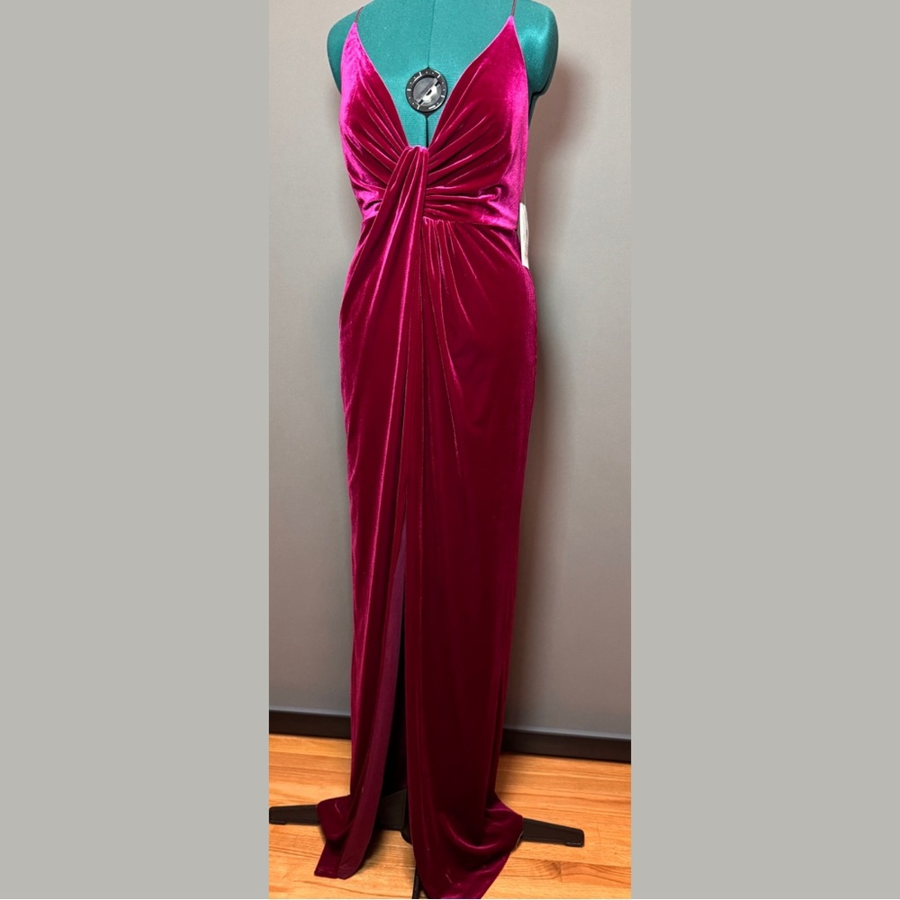 Sultry Slinky Backless Velvet Gown